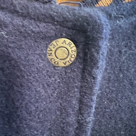 Vintage Arizona Jean Co. Varsity Bomber Jacket Size: Large Navy Wool Blend-Suede - Picture 4 of 5
